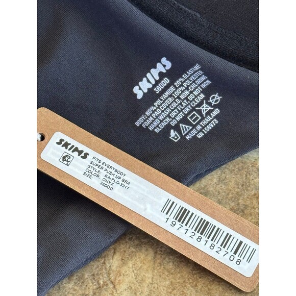 Skims Fits Everybody Super Push-up Bra Onyx Size 36DDD - Picture 7 of 7